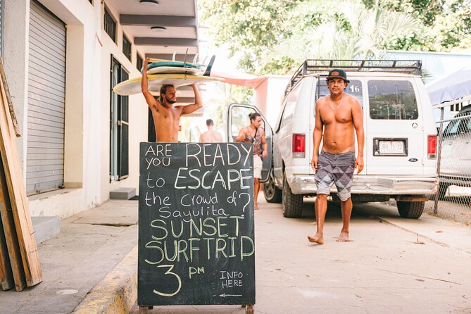 From Sayulita: Surf Trip to La Lancha Beach -all ages & levels - Meeting at Marea Surf School: boards, leashes, and level matching